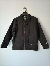 John Deere Black Canvas Tractor Jacket Youth Large Quilted Lining NWT 8-10