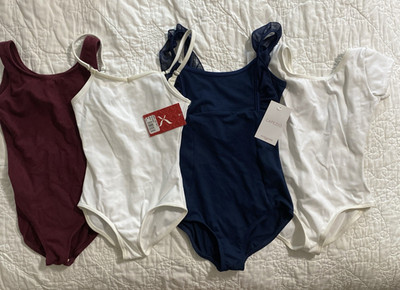 Lot of 4 (014) - Capezio Leotards Dance, Gymnastics Dress-Up, Child Medium 2 NWT