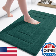 Buganda 30"x20" Non-Slip Microfiber Bath Rug, Soft, Absorbent Bathroom Mat