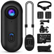 64GB 4K/1080P FHD Mini Body Camera Wearable Action Cam  POV Hands-Free Thumb-S