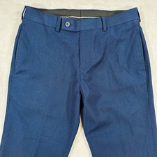 Calvin Klein Men Navy Blue Textured Slim Fit Chino Dress Pants Size 32 x 30