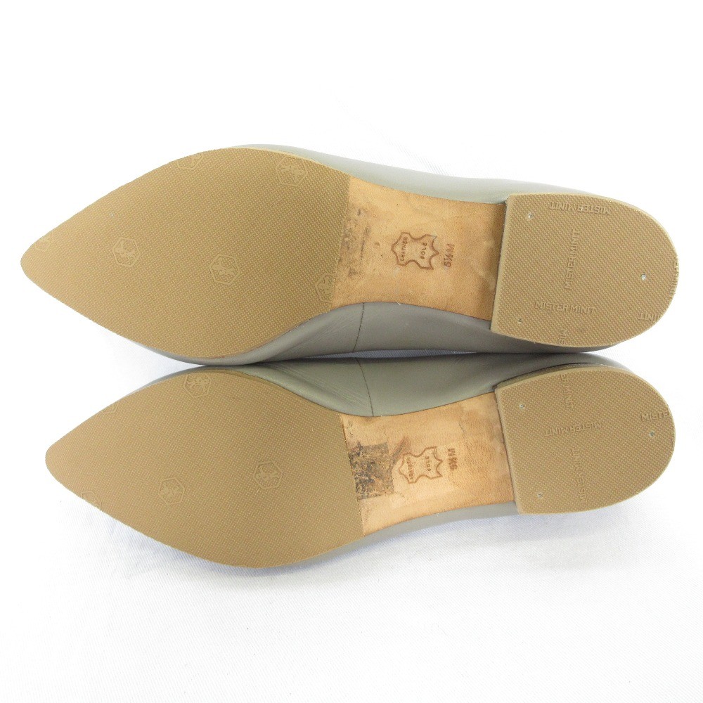 TORY BURCH GIGI Pointed Toe Flat Pumps, Size 5 1/2, Gray Women USED thumbnail 5