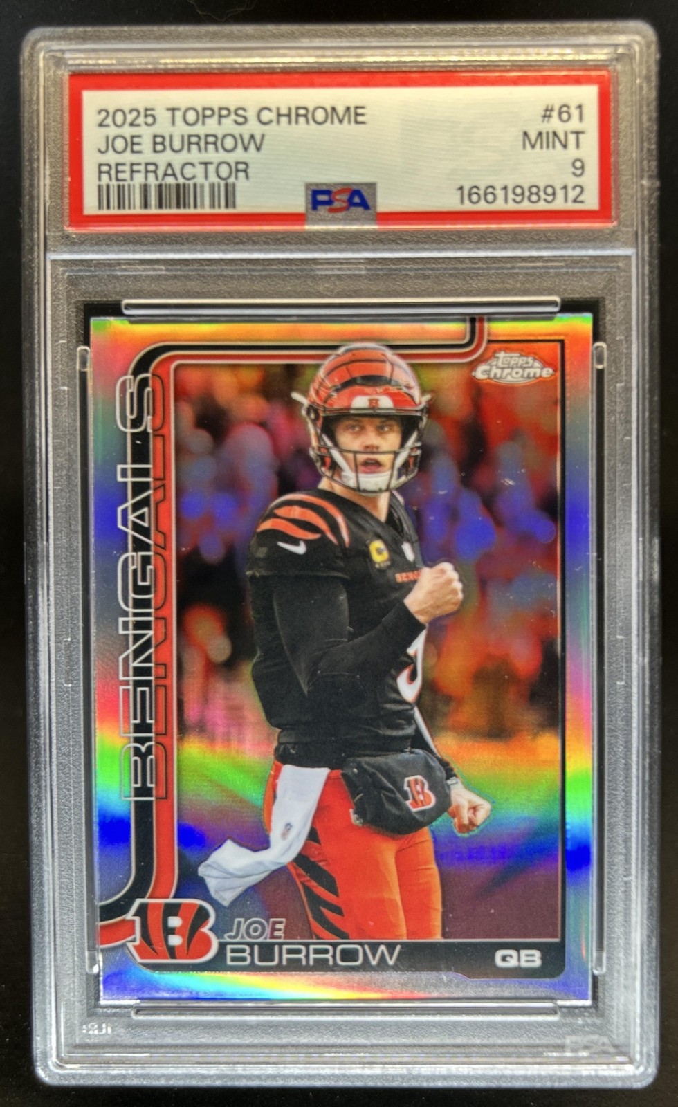 2025 Topps Chrome Joe Burrow Refractor #61 Bengals PSA 9