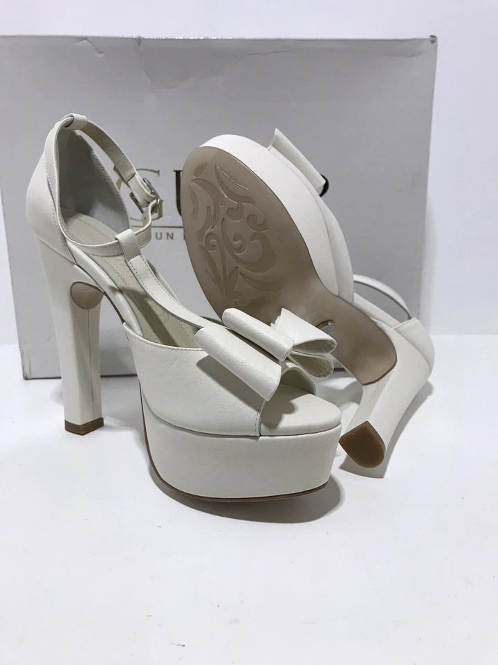 Aguiar слоновой кости кожаные туфли размер 6,5 с бантом детали - Изображение 3 из 4