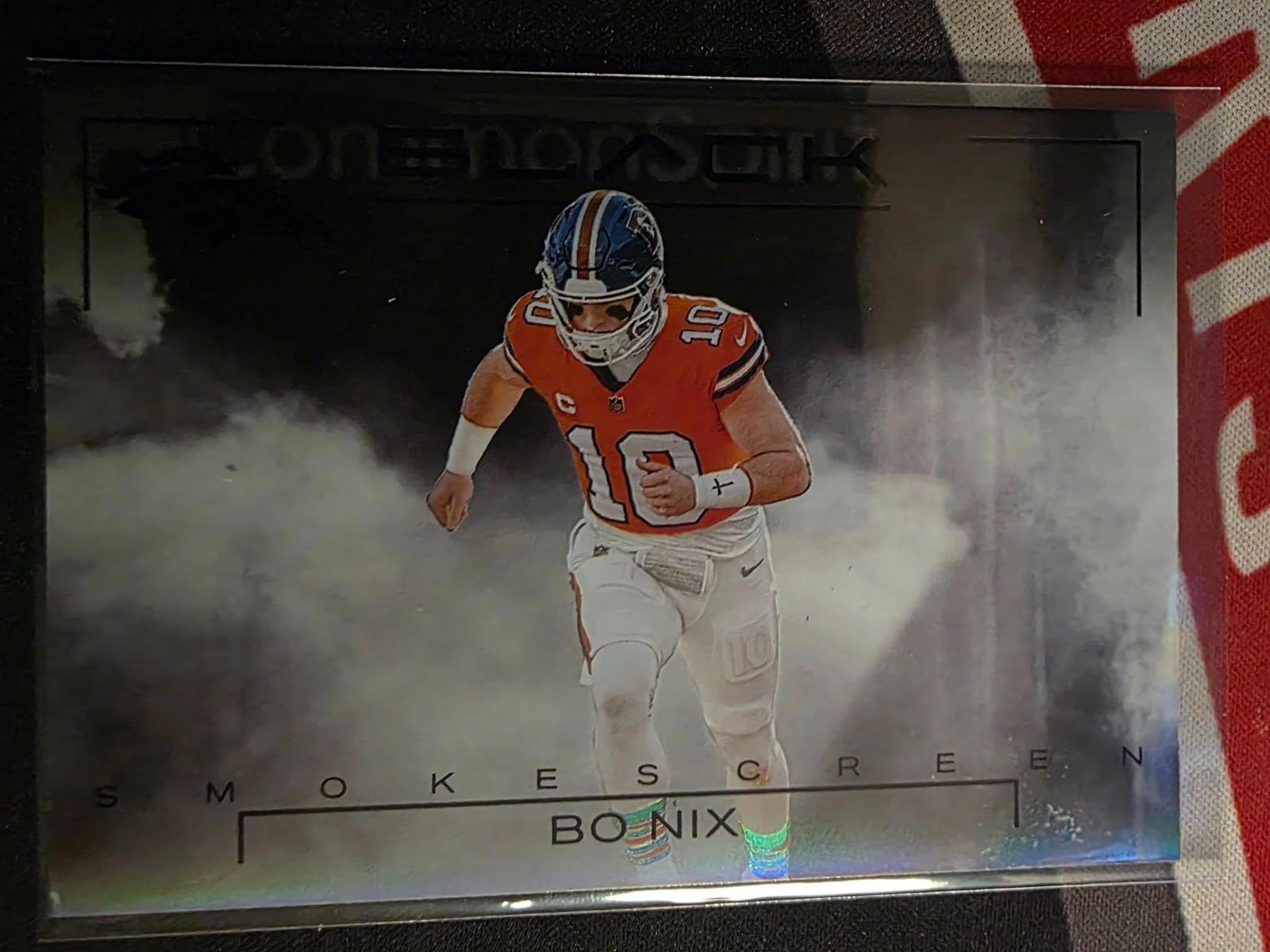 Bo Nix 2025 Panini Black Football Smokescreen Case Hit SSP #9 Broncos