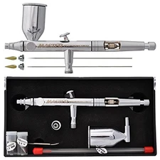 SB88 Dual-Action Side Feed Air Brush Set with 3 Nozzle Set (0.3, 0.5, & 0.8mm...