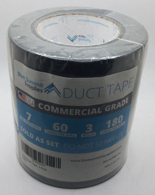 Blue Summit Supplies Commercial Grade Duct Tape, Black, 180 Total Yards (3PK)