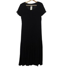 Vintage 1980s Helen Blake Dress Size 12 Crinkle Layer Black Sheer Capsule Party