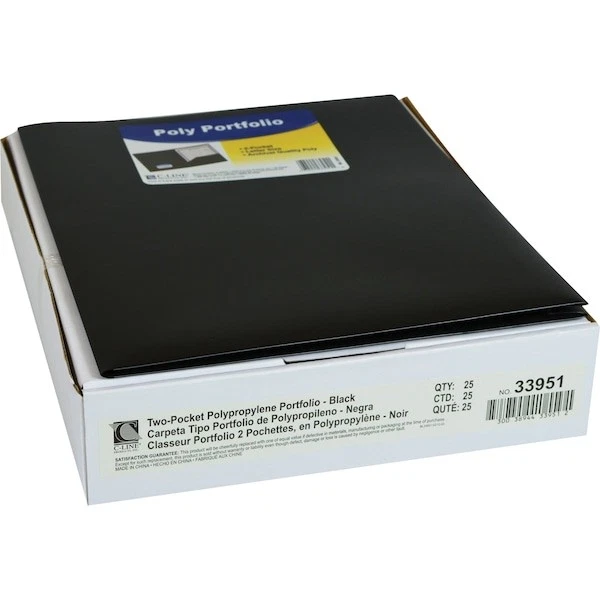 C-Line Products 33951 Portafolio 8-1/2 X 11", 2 Bolsillos, Negro, Pk25 Foto 2 de 2