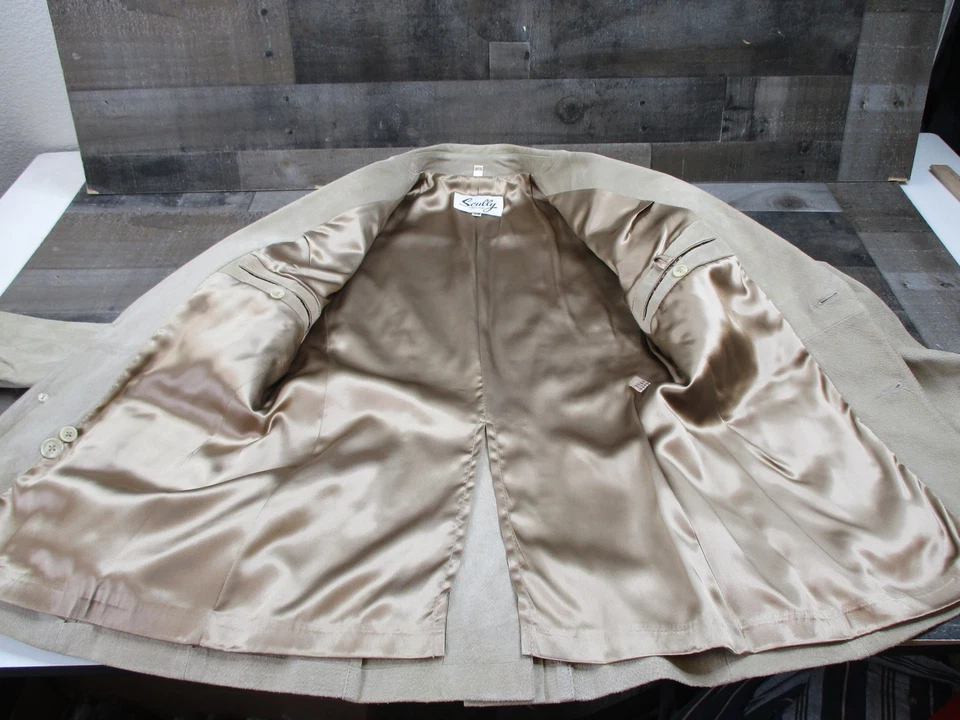 Chaqueta Blazer Scully Gamuza Cuero Para Hombre 38 Beige Tostado Bolsillos Occidentales Hong Kong Foto 4 de 4