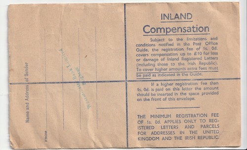 1958 Registered Cover With Embossed Postage W/ Wax Seal Sussex-Westminster Bank - Picture 2 of 2