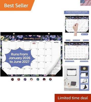 2026 Desk Calendar, 18- Calendar Runs from January 2026 to June 2027, 17'' x 1...