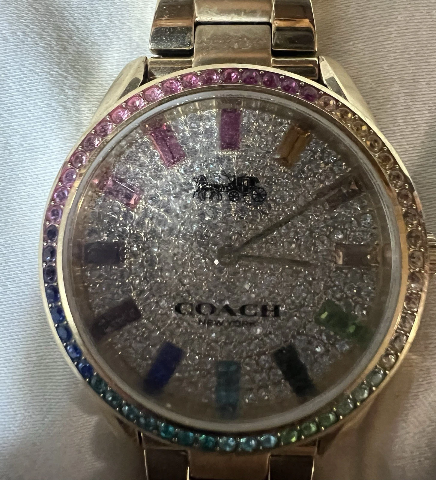 Orologio da polso donna Coach 36 mm acciaio inox placcato oro cinturino metallo tono oro