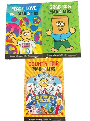 Mad Libs Peace Love Grab Bag County Fair Set Of 3 Books Lot Silly Price Stern