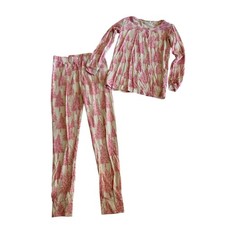 Tullabee Toddler Girls Bamboo Pajamas Set Long Sleeve Pink Winter Trees Size 5-6