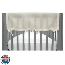 BreathableBaby Breathable Mesh Crib RailGuard Teething Cover, Ecru, 27  Short