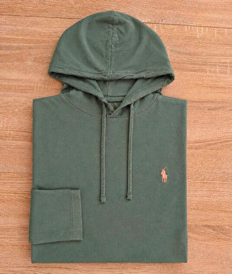 Polo Ralph Lauren Herren Hoodie M Grün Baumwolle Jersey Logo Kapuze Langarm