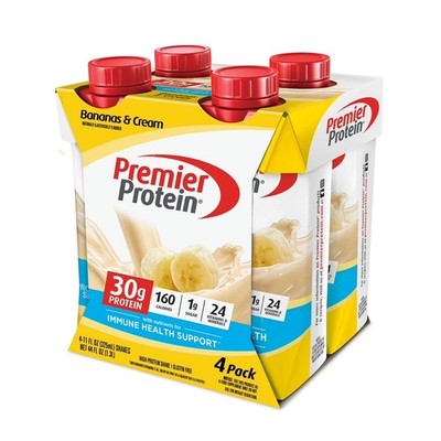 Premier Protein Shake, Bananas & Cream, 30g Protein, 11 Fl Oz, 4 Ct..