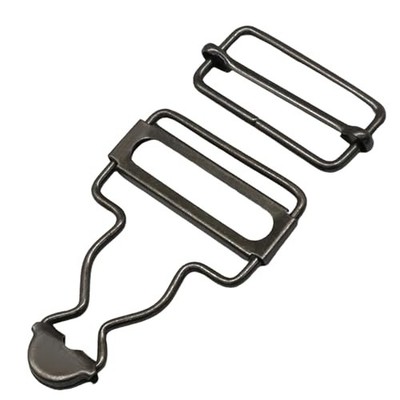 Jiozermi Adjustable Tri-Glide Buckles for Suspenders, No-Sew 1-1/4''（2Pcs） Black