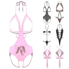 Women Leotard Swimwear Bodysuit Sheer Mesh Jumpsuit Party Costume Babydoll Sexy