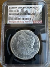 NGC 1884-CC $1 Morgan Silver Dollar BU Original Bag Series Carson City Bag Frag