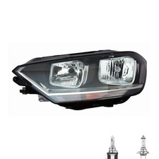 Halogen Scheinwerfer links H7 schwarz für VW Golf Sportsvan inklusive Lampen