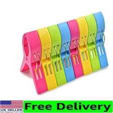 Versatile 8 Pack Beach Towel Clips - Strong Clamps for Wet Clothes  Towels