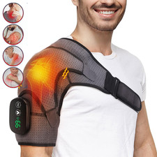 Heated Shoulder Brace Massage Rotator Cuff Support Compression Wrap Rechargeable