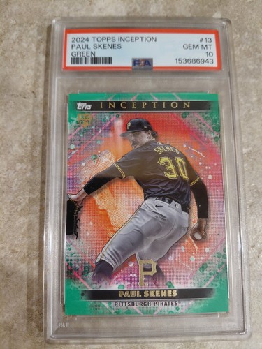 2024 PAUL SKENES TOPPS INCEPTION GREEN #13 ROOKIE RC PSA 10