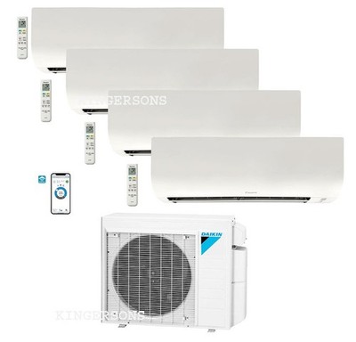 Daikin Quad Zone Ductless 4 x 9000 BTU Ductless Split Wall Heat Pump AC SEER 20