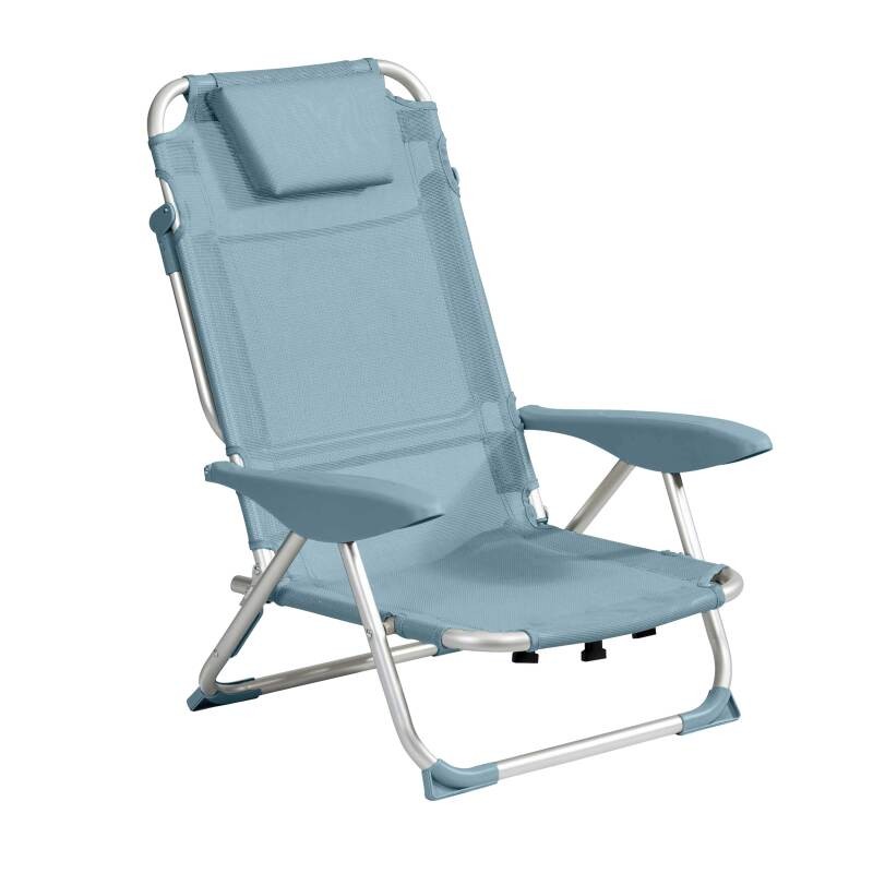Chaise de plage pliante inclinable compacte fauteuil de piscine de camping