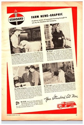 Vintage Original 1949 Standard Oil Products Print Ad (8in x 12in) Advertisement