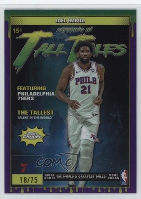 2025-26 Topps Chrome Tall Tales Purple Refractor 18/75 Joel Embiid #TT-3 0lr2