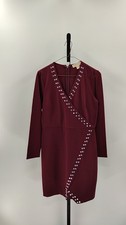 Michael Kors Studded Wrap Dress Oxblood M