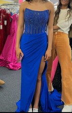 Ashley Lauren 11690 Blue Prom Dress- Size 6 Altered to 4 
