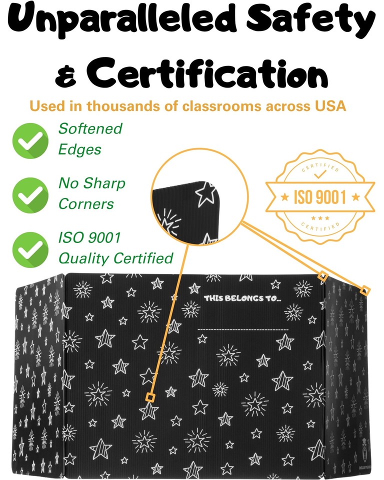 Plastic Desk Partitions 16-Pack Study Carrel Desk Dividers - Tri-Fold Privacy Shields For Classroom, Testing & Focus Desk Dividers For Students - View #3