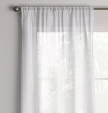 Room Essentials 1pc Sheer Crinkle Window Curtain Panel White 40" W x 63" L