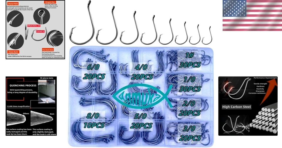 Complete Fishing Experience with 170PCS Circle Hooks – Perfect for Every Catch - Image 2 of 4