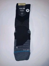 Stance Socks Mens Sz L Black Crew Performance Feel360 Infiknit New