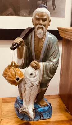 JAPANISCHE FISCHER FIGUR 15'' HOCH MAL 6'' BREIT... ATEMBERAUBEND.