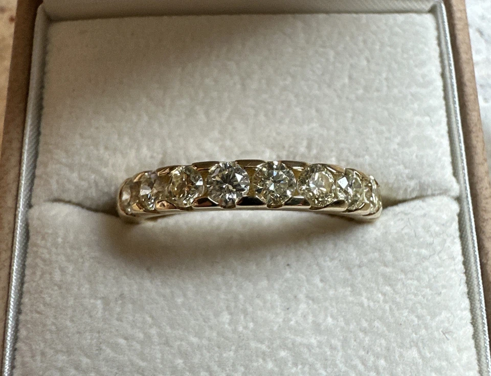 Ring,Halbmemoire Ring mit lupenreinen Brillianten 1,0Karat,Gg 585,Gr. 56(18)