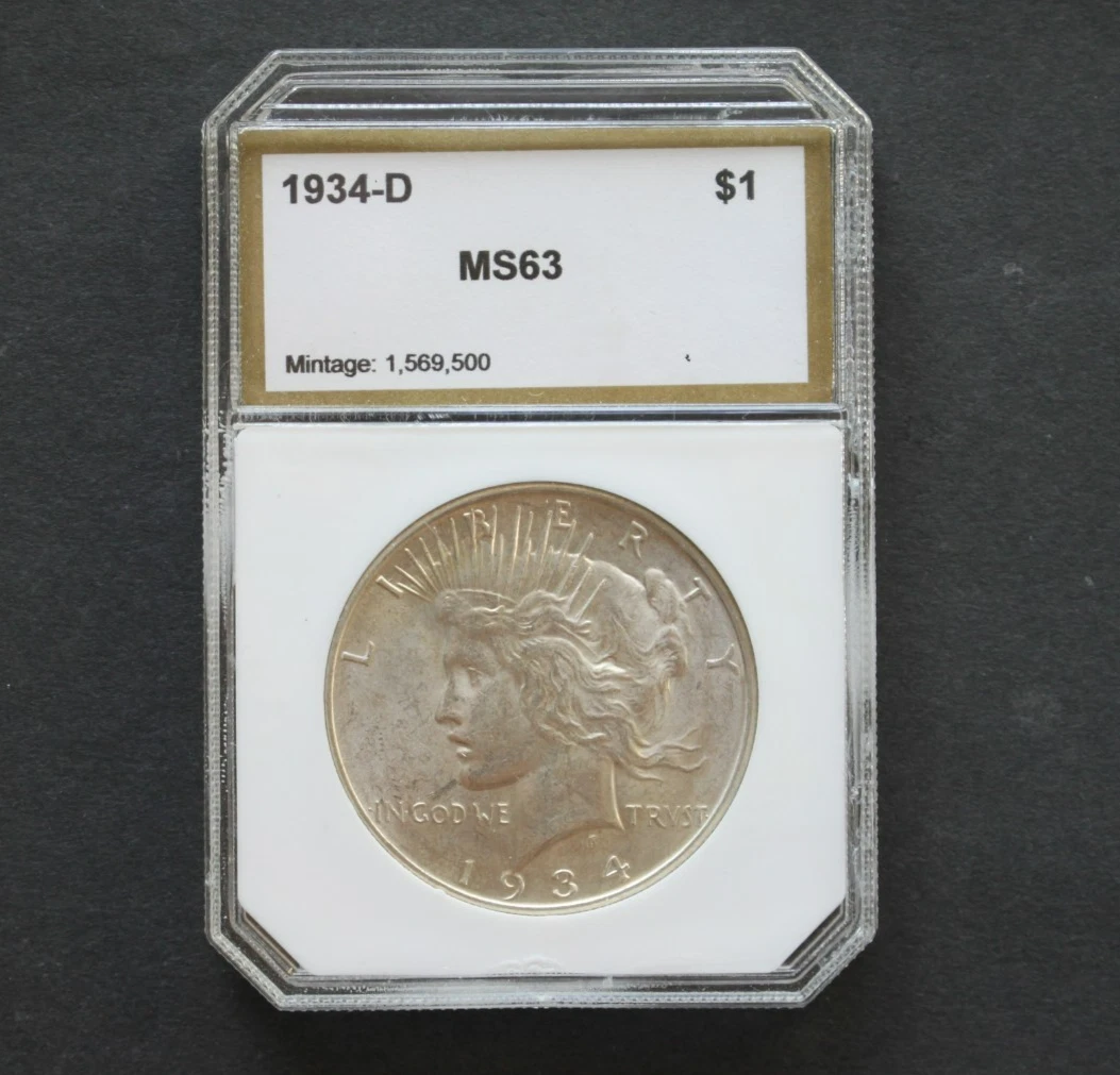 MS 63 Graded 1934 Year Peace Dollars (1921-1935) for sale | eBay
