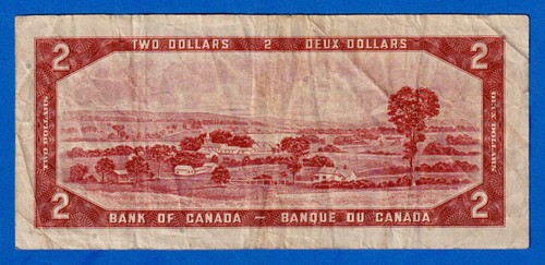 CANADA $2 1954 BC-38c / P-76c - QE II Circulated Note  L/G 6118746 - Foto 2 di 3