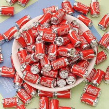 100 Pcs Dollhouse Miniatures COLA COKE Can Soda Beverage Drink Can Bottles 1:12