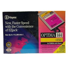 Hayes Optima 144  Fax For PCMCIA With EZjack Vintage Computer Part New Sealed