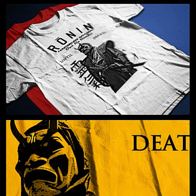 Samurai T-Shirt deadly warrior with sword Bushido Code Japanese Oni title tee