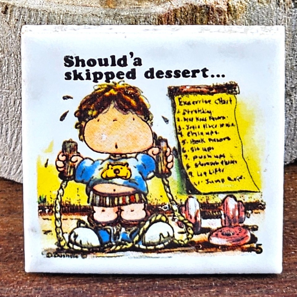 VTG Fridge Tiles Ceramic Diet Weight Loss Control Funny Fat Boy