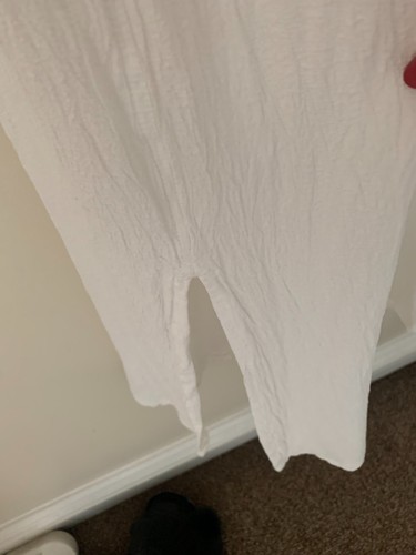 Damen weißes Maxikleid PLANET gebraucht Gr. S 100% Viskose Seitenschlitze ärmellos - Bild 3 von 5