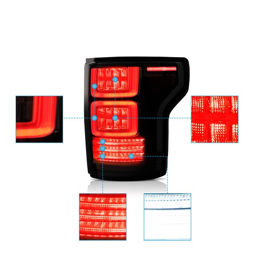 Par de luces traseras LED de lente ahumada señal roja para Ford F150/Raptor 2015-2020 - Imagen 3 de 8