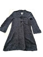 Nine West Size Small Blue Black Snap/Button Closure Stretch Coat Dress Wedding